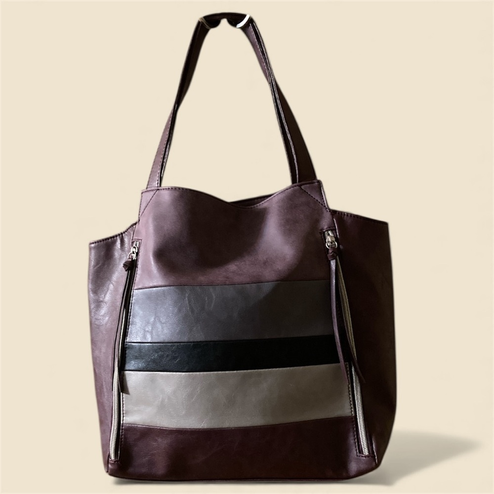 RELIC by Fossil Brook Tote - Maroon Multi EUC